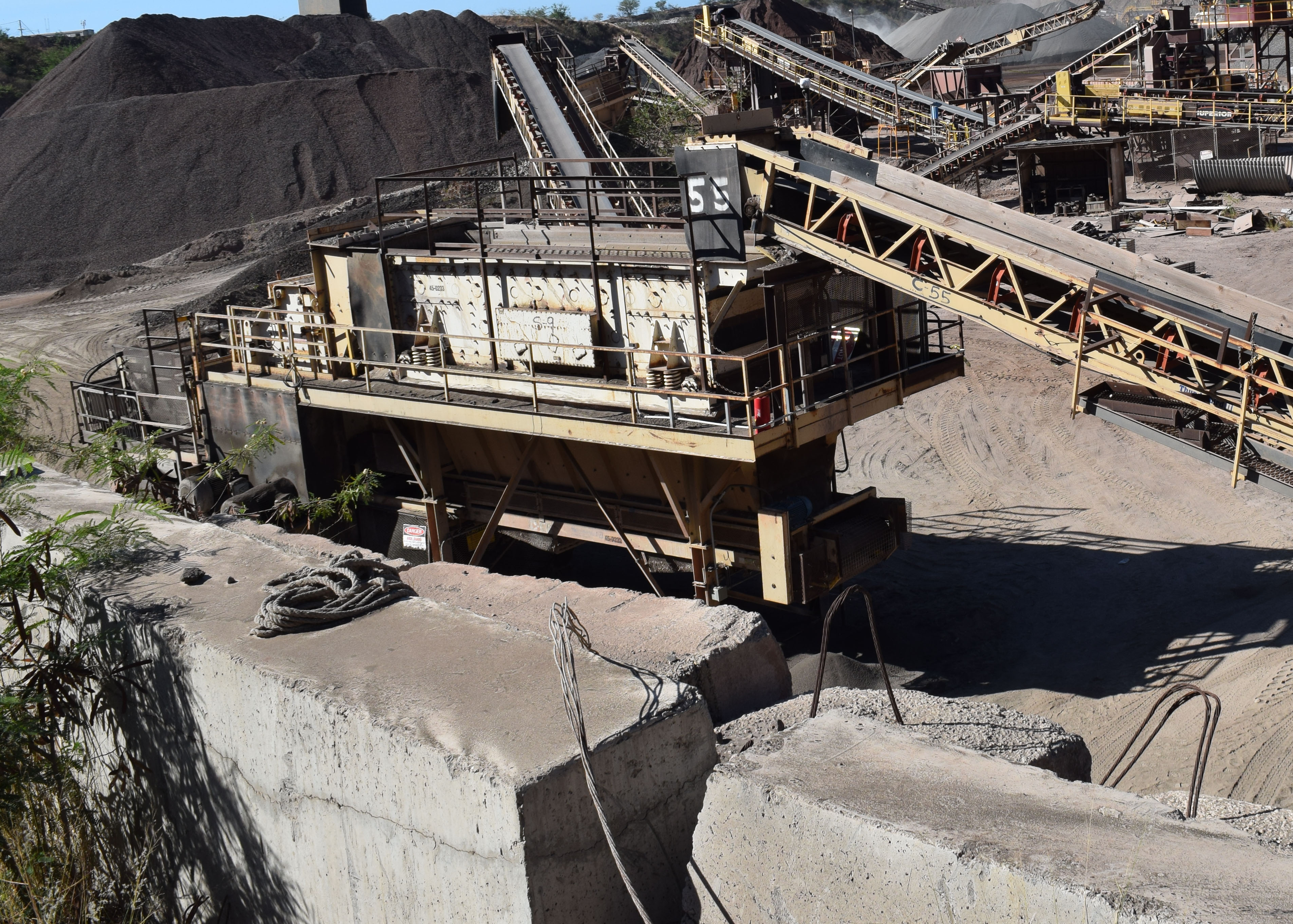 Aggregate processing equipment at a Maui quarry